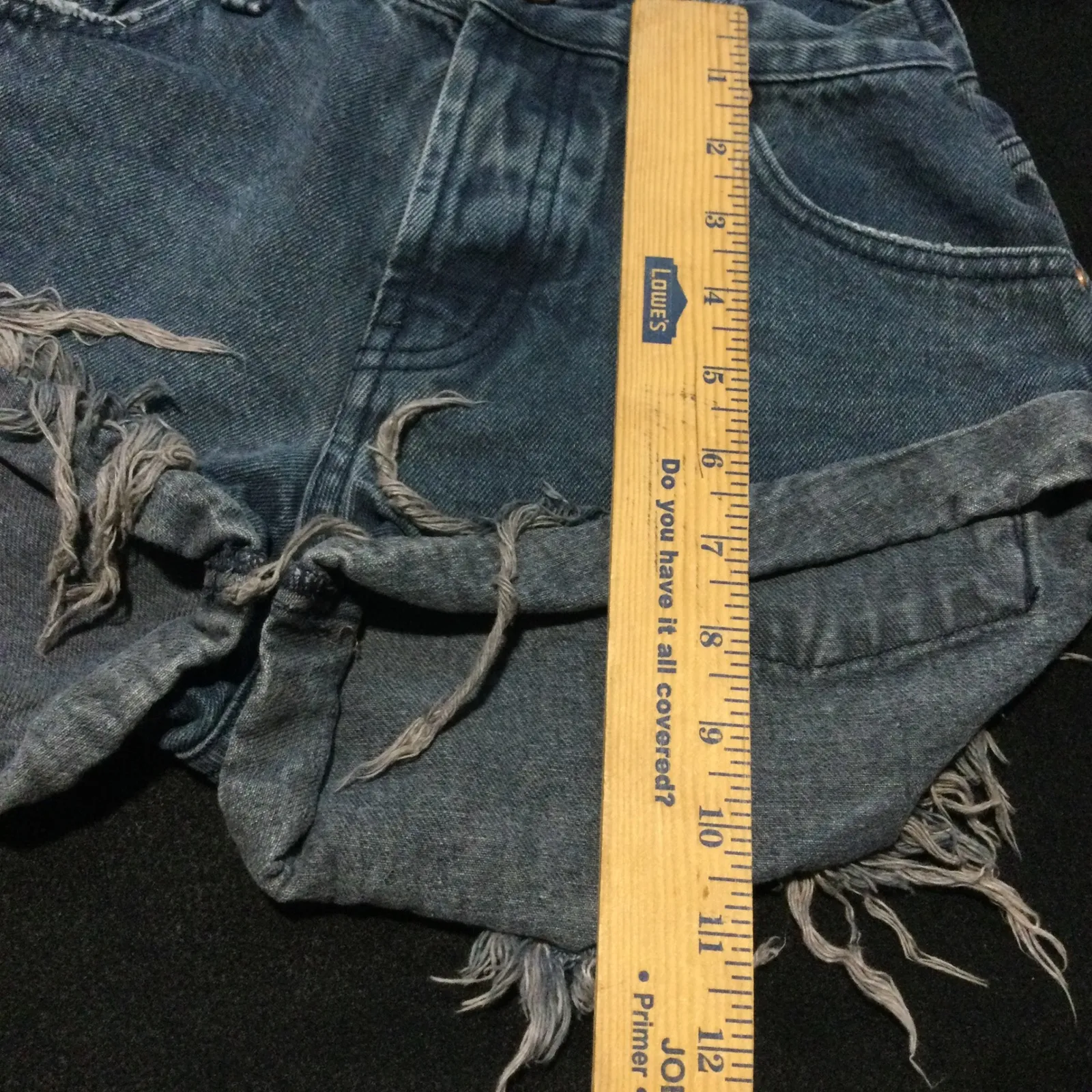 ONE X ONETEASPOON Distressed Denim Cutoff Shorts Women Size 22 Blue Frayed Hem - Image 5