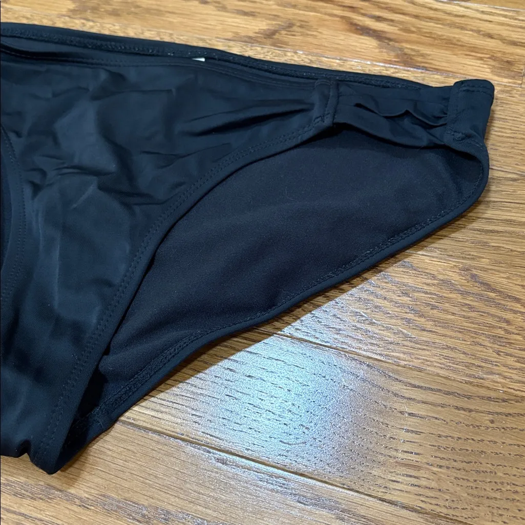OP | Basic Black Bikini Bottoms Size Large Side Ruching - Image 3