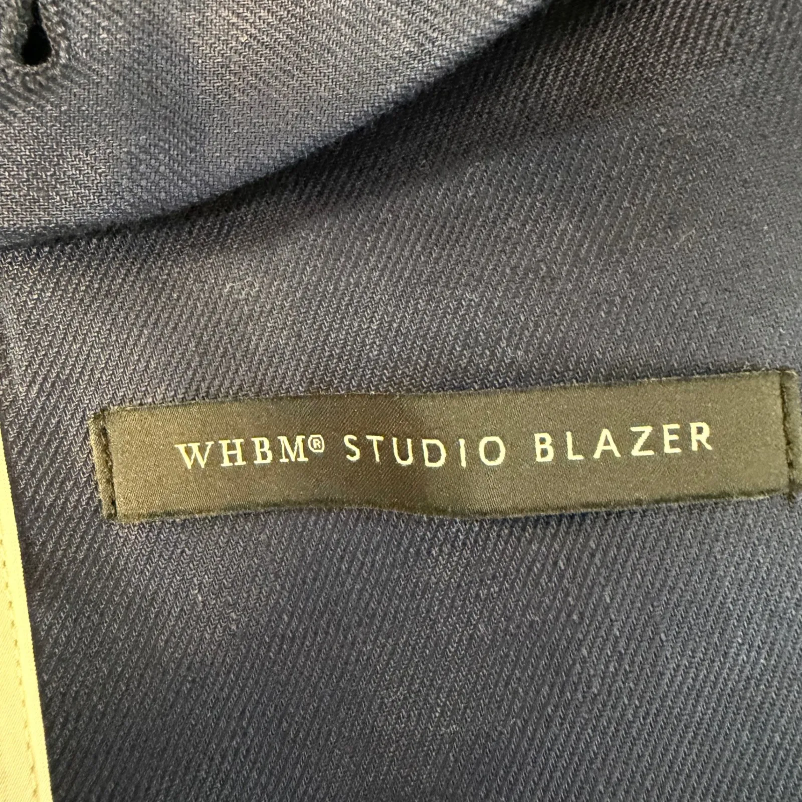 White House Black Market Double Breasted‎ Navy Linen Blend Blazer Size 6 - Image 9