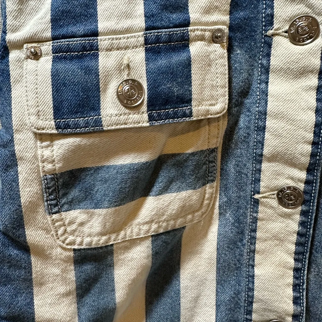 Current/Elliott Striped Denim Jacket - Image 5