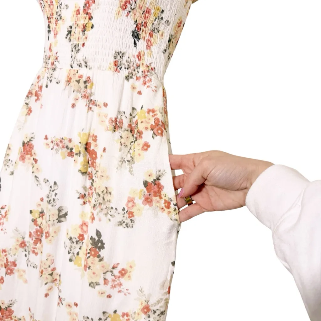 Abercrombie & Fitch Off The Shoulder Floral Smocked Maxi Dress size S Petite - Image 6