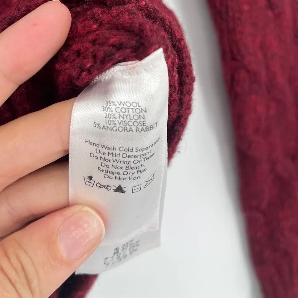 Eddie Bauer Cable Knit Angora Blend Cardigan Womens Sweater Sz SP Preppy Cottage - Image 8