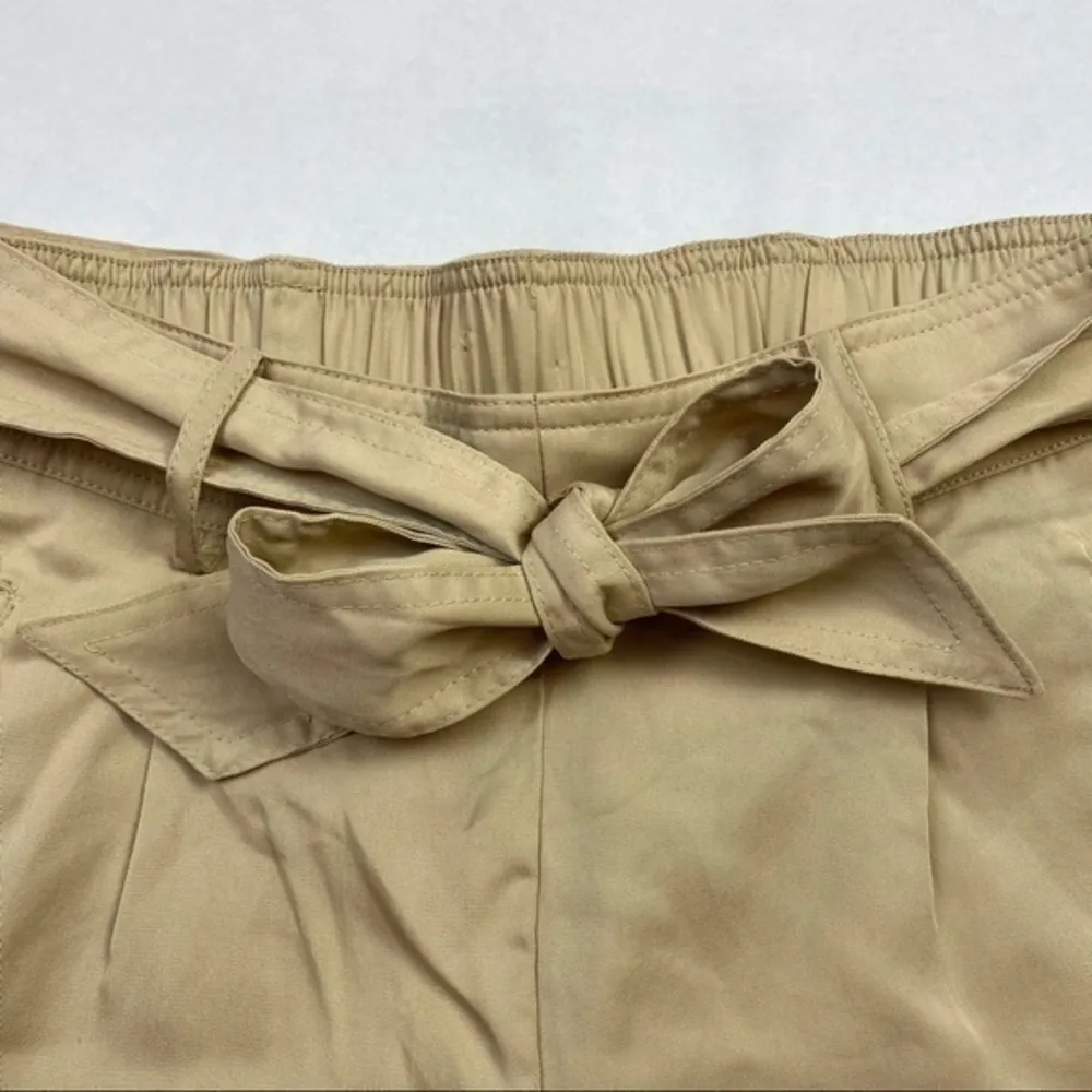Maison Jules Beige‎ Belted Pocketed Crop Pant - Image 3