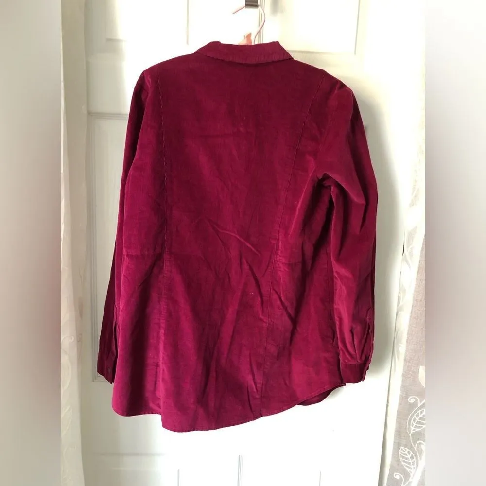J. Jill Corduroy Shirt Jacket Cotton Button Up Casual oversized Womens size S - Image 7