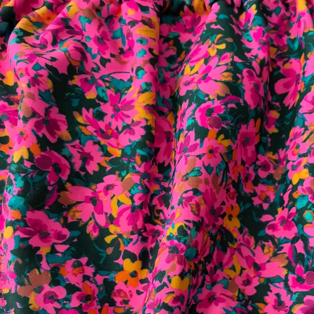 🆕  Women's Side-Tie Cheeky Bikini Bottom only-Pink Floral Print XS🆕 - Image 10