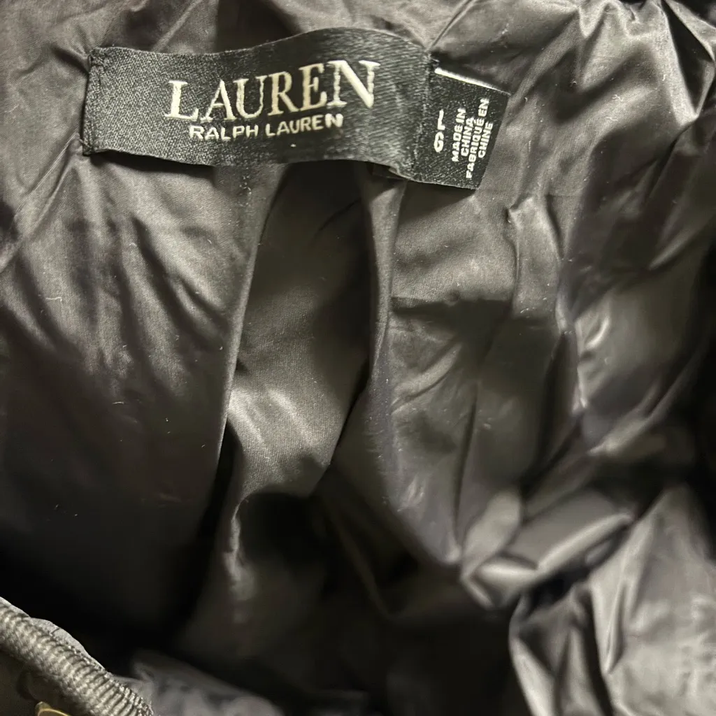 Ralph Lauren  LRL Size Large Packable Puffer Jacket Black Snap Up New Lightweight - Image 9