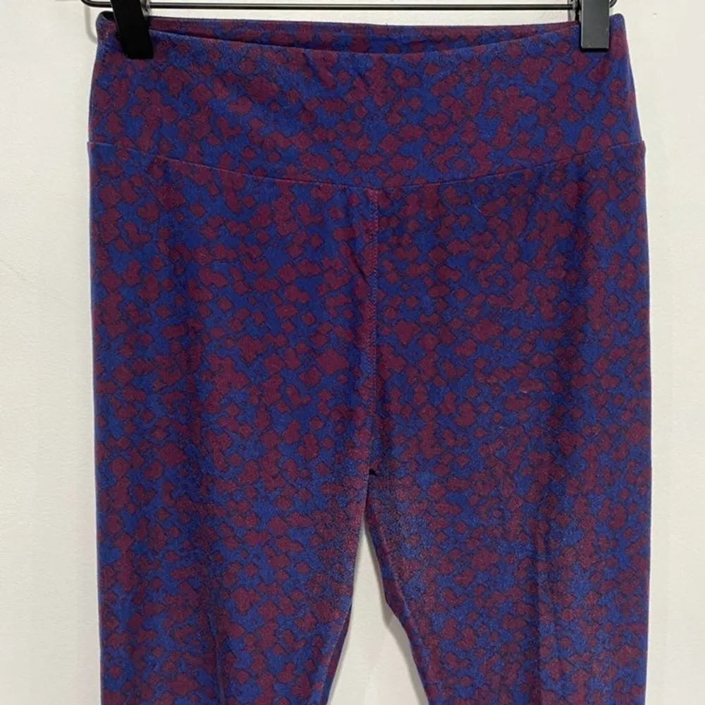 Lularoe Blue & Maroon Leggings One Size - Image 60