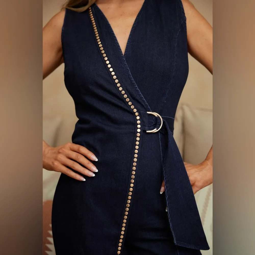 Denim Stretch Jumpsuit Size L - Image 6