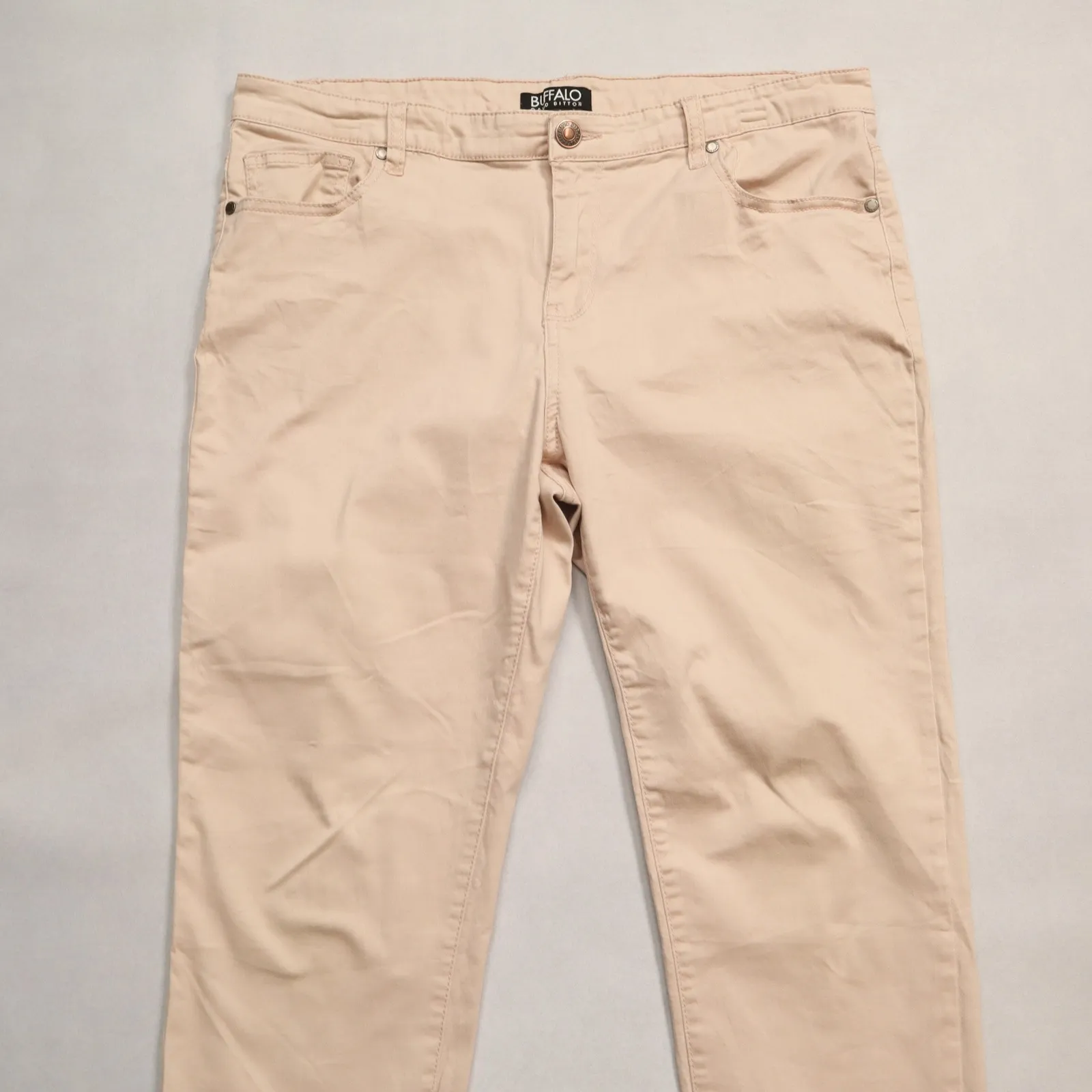 Buffalo David Bitton Pink Mid Rise Stretch Skinny Ankle Grazer Cotton Pant 12/32 - Image 3