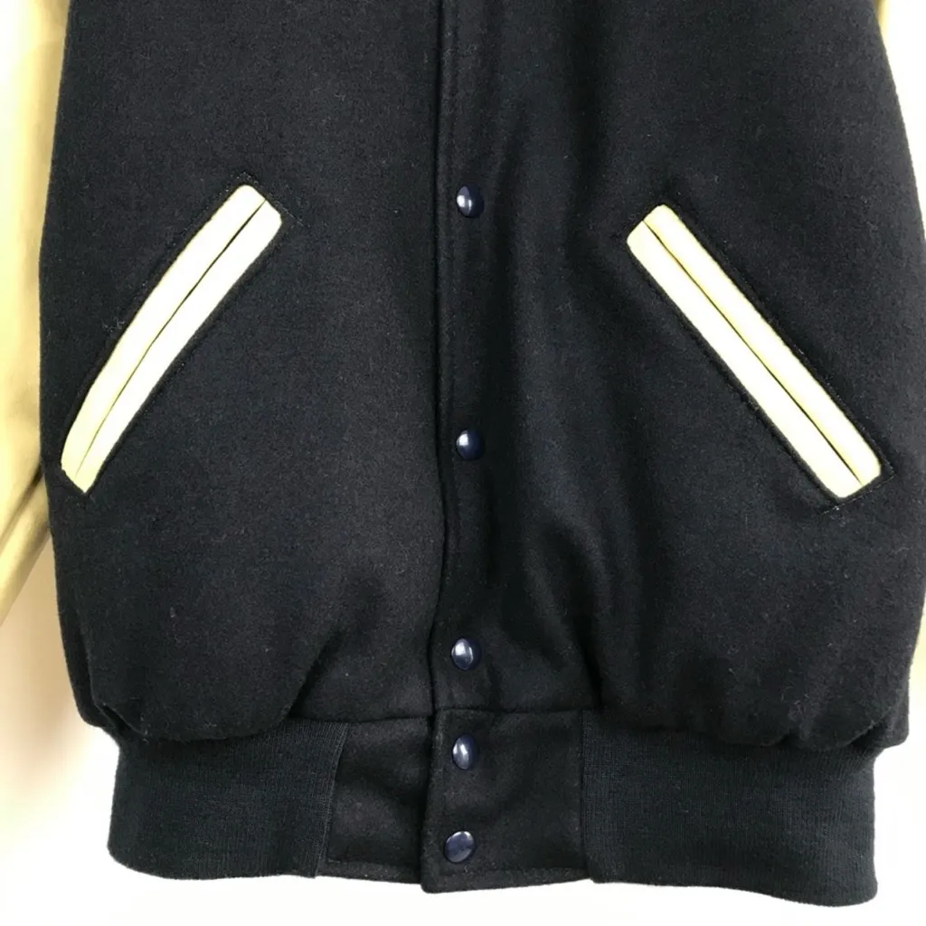 Holloway Unisex Letterman Virgin Wool Varsity Jacket Size S Vinyl Sleeves - Image 4