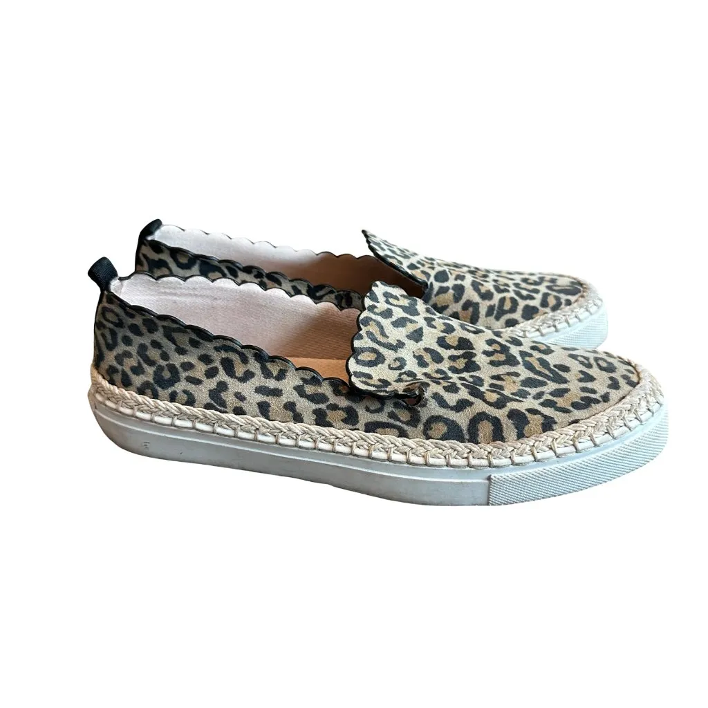 Kate Spade Loren Suede Leopard Print Slip-On Shoes Flats Comfort Size 7.5 Womens - Image 4