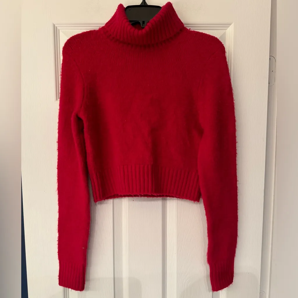REDONE Red Turtleneck Sweater Women’s Red Size Small - Image 2