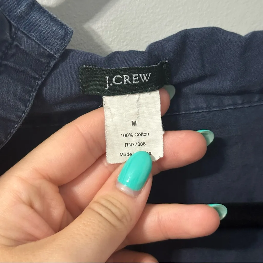 J.Crew Navy Blue Oversized Fisherman Core 100% Cotton Pullover Size M - Image 5