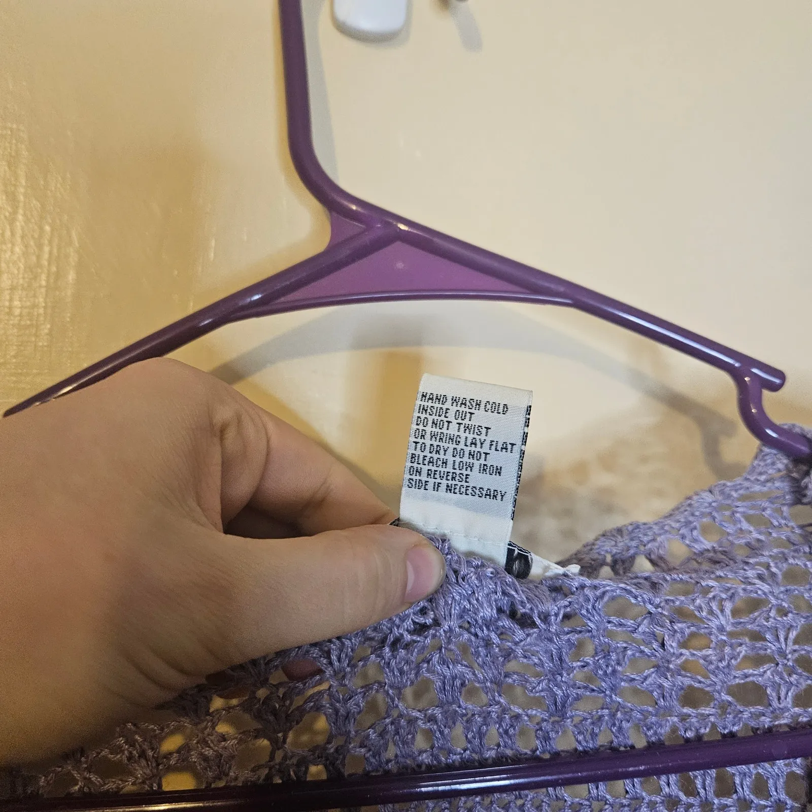 Teddi Knit Cardigan Sheer Purple Ramie Rayon Floral Size Extra Large Vintage XL - Image 4