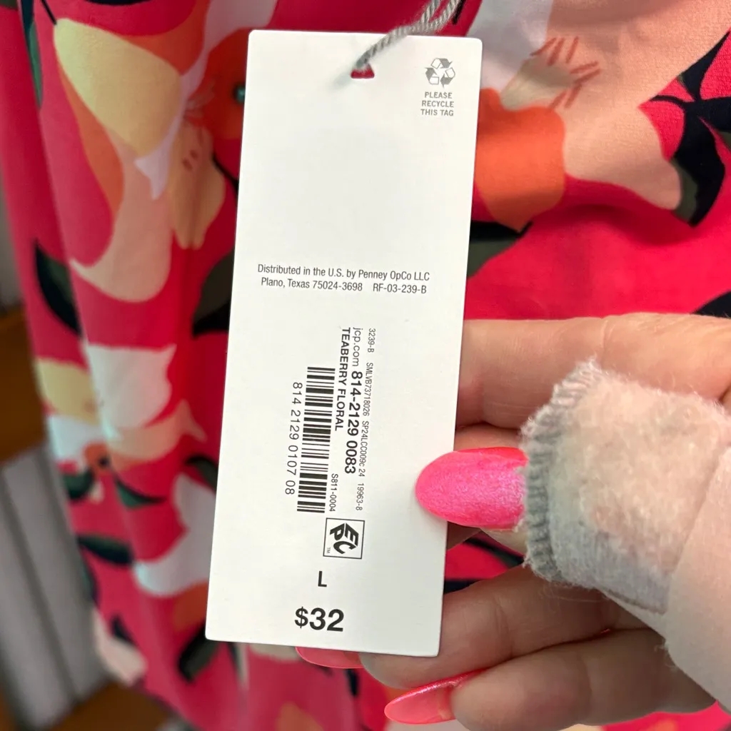 Liz Claiborne coral Floral Blouse - Image 12