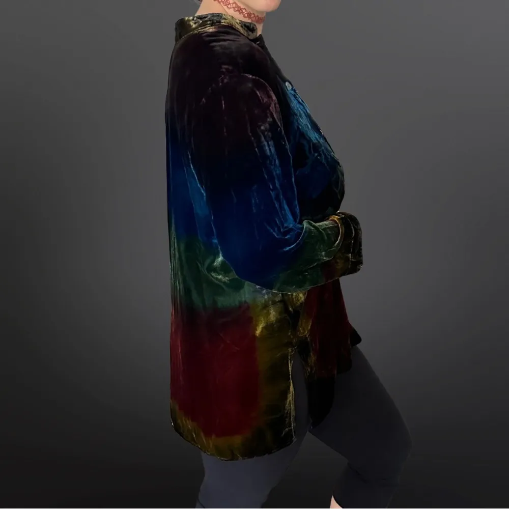 Rainbow velvet blouse - Image 4