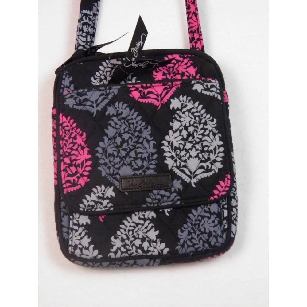 Vera Bradley‎ Quilted Black/Gray/Pink Small Crossbody Purse Adjustable Strap Zip - Image 2