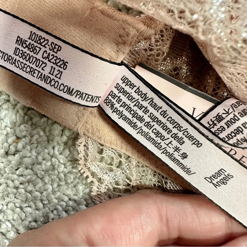 NWT Victoria’s Secret Dream Angels Allure Shimmer Long Sleeve Bra Top Lace XL - Image 13