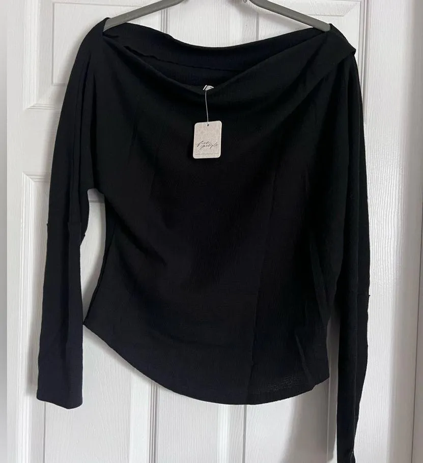 Free People Fuji Thermal Top in Black NWT Medium - Image 5