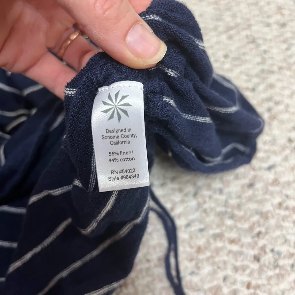 Athleta Navy and White Striped Tank Top medium - Image 5