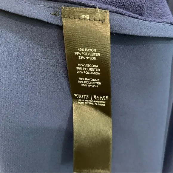 White House Black Market blue long sleeve‎ top SM - Image 4