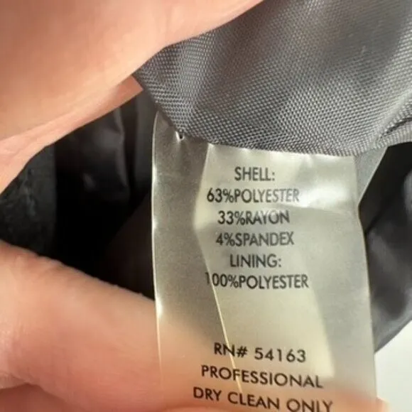 Calvin Klein Women's Size 6 Charcoal Grey Zip Collar Sheath Dress Office‎ Career - Image 7