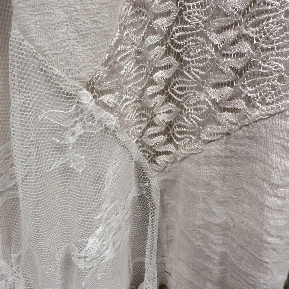 Simply Couture Pale Pink Short Sleeve Lace Ruffle Sheer Overlay Top Plus Size 2X - Image 6