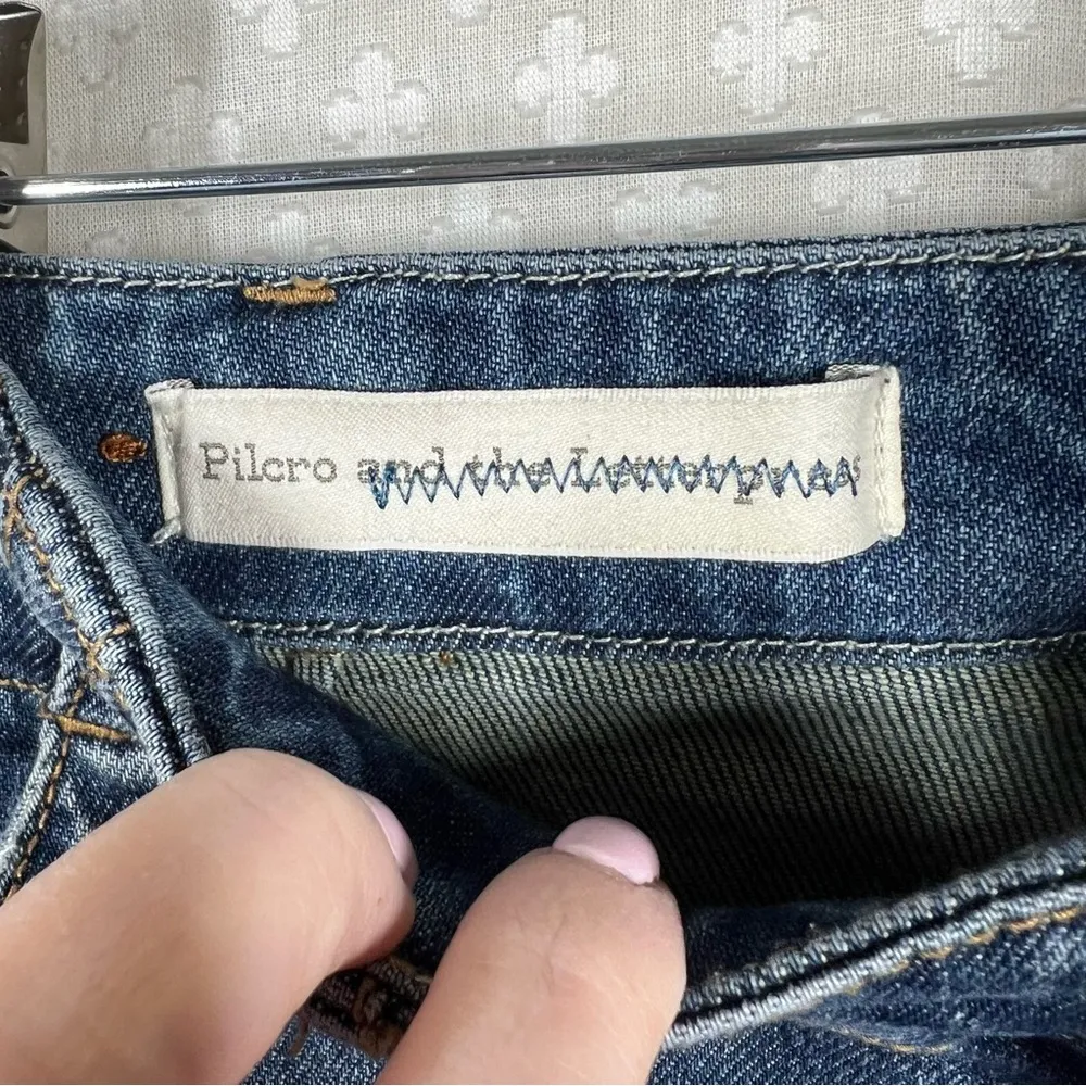 Anthropologie Pilcro Dark Wash‎ High Rise Crop Wide Leg Jeans - Image 3