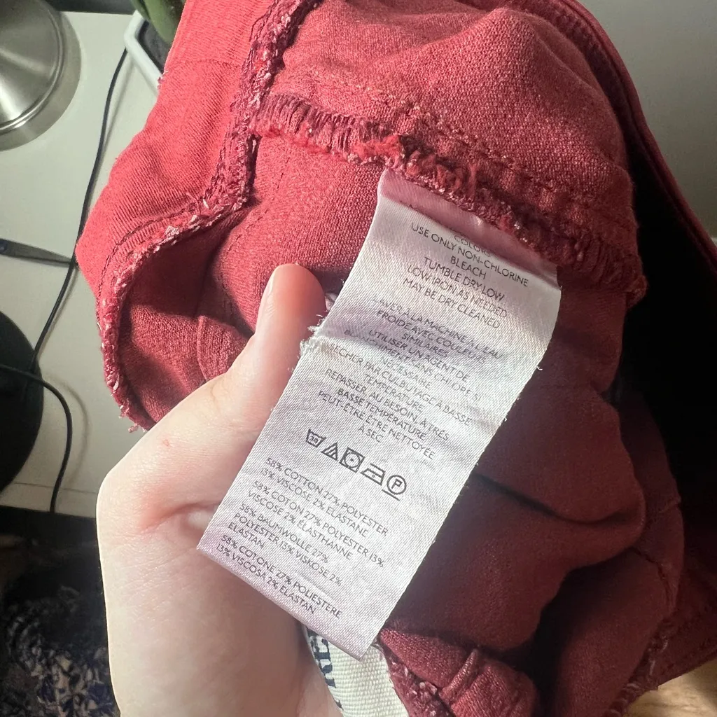 We The Free People In My Feelings Mid Rise Crop Flare Pull On Pant Rust Size XS - Image 7