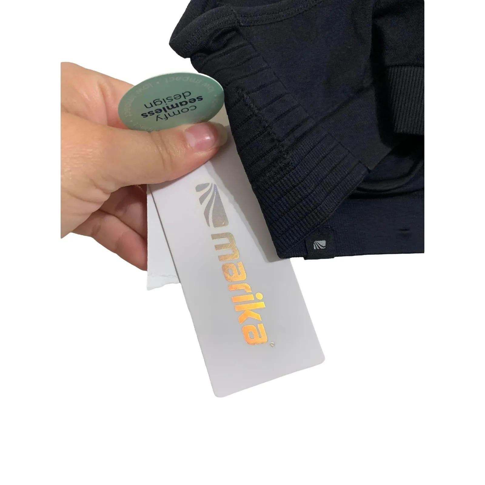 Marika Haley Seamless Sports Bra Black Padded Racerback Size XS New - Image 6