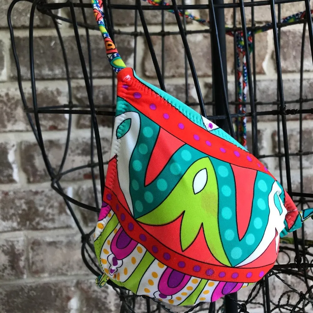 Trina Turk  Bikini top Size 2 Triangle Multi Color - Image 2