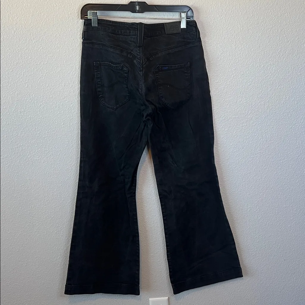 Lee Ava Flare Leg Jeans Black Wash Size 29 - Image 4