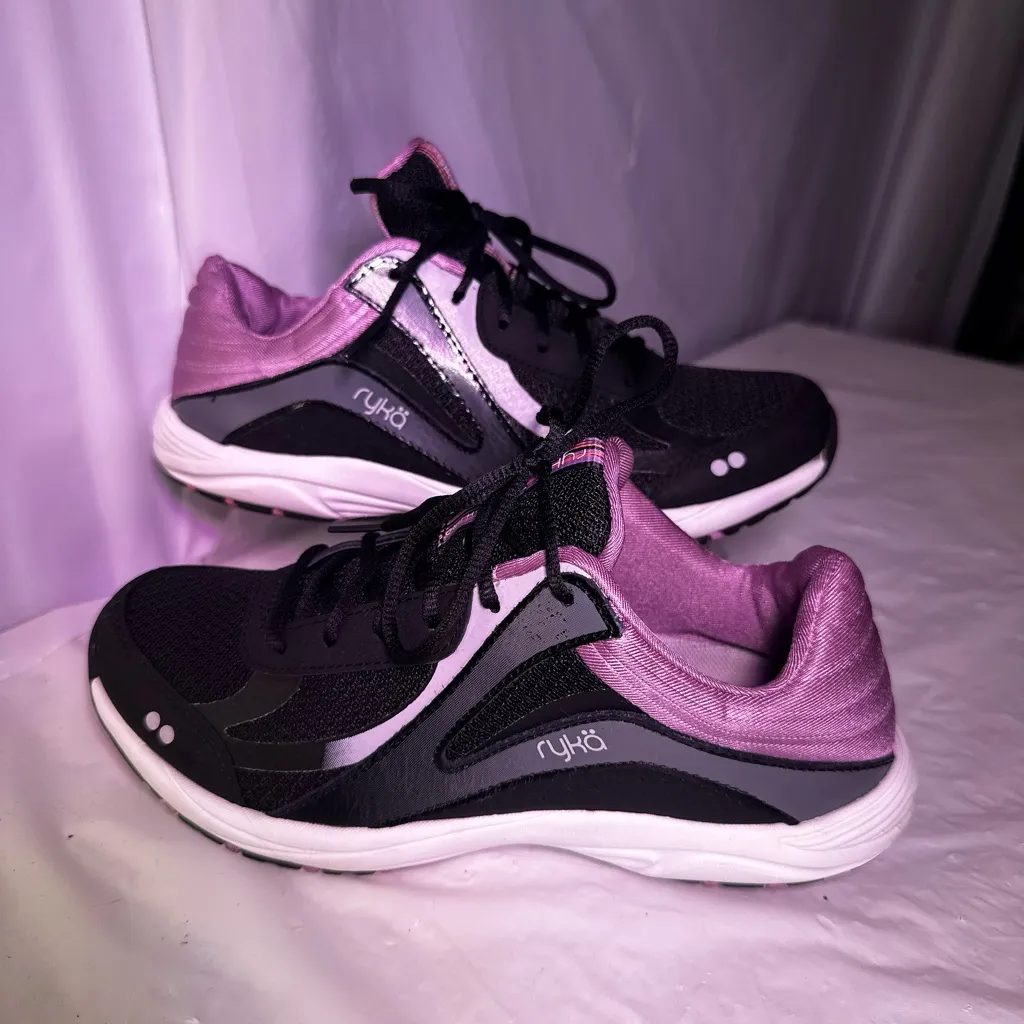 Ryka Women's Black and Lavender Athletic Shoes - Image 2