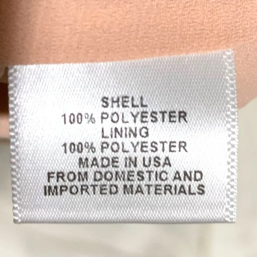 WAYF Peachy Pink Shift Ruffled Mock Neck Swing Sheer Baby Doll Dress Size M - Image 10