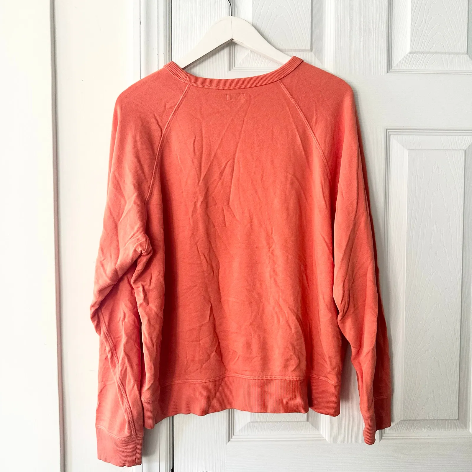 Faherty Bright Orange Sudadera Coastal Cloud Crewneck Sweater Medium - Image 10