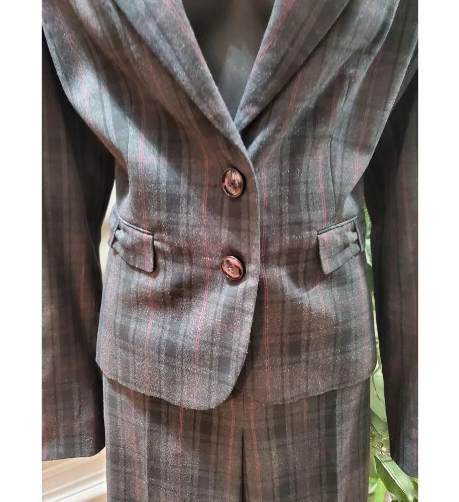 Larry Levine Women's Gray Polyester Single Breasted Jacket & Pant 2 Pc's Suit 10 - Image 6