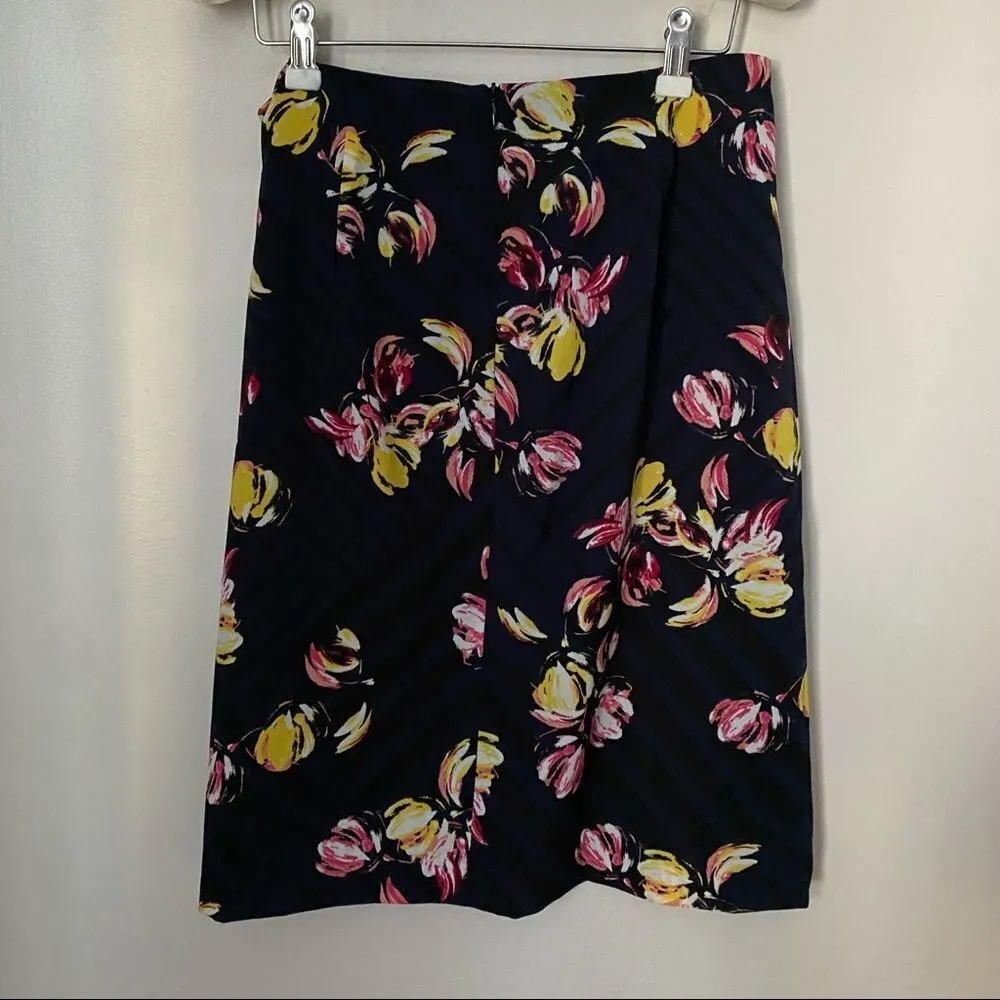 Banana Republic Skirt Floral Petite Business Casual Pleats Wrap Trendy Classic - Image 3