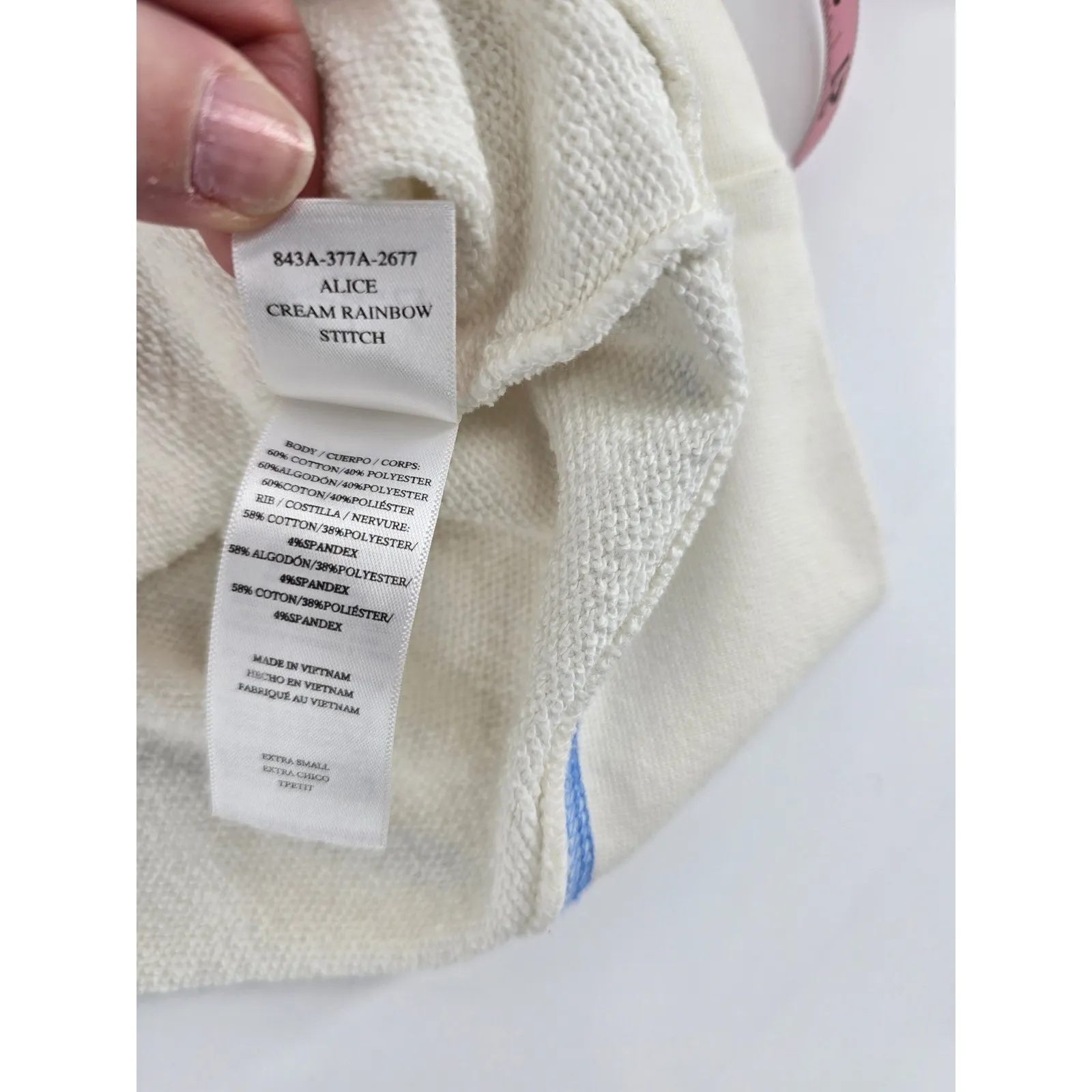 Rails Alice Cream Rainbow Stitch Crewneck Sweatshirt Extra Small XS Pullover - Image 5