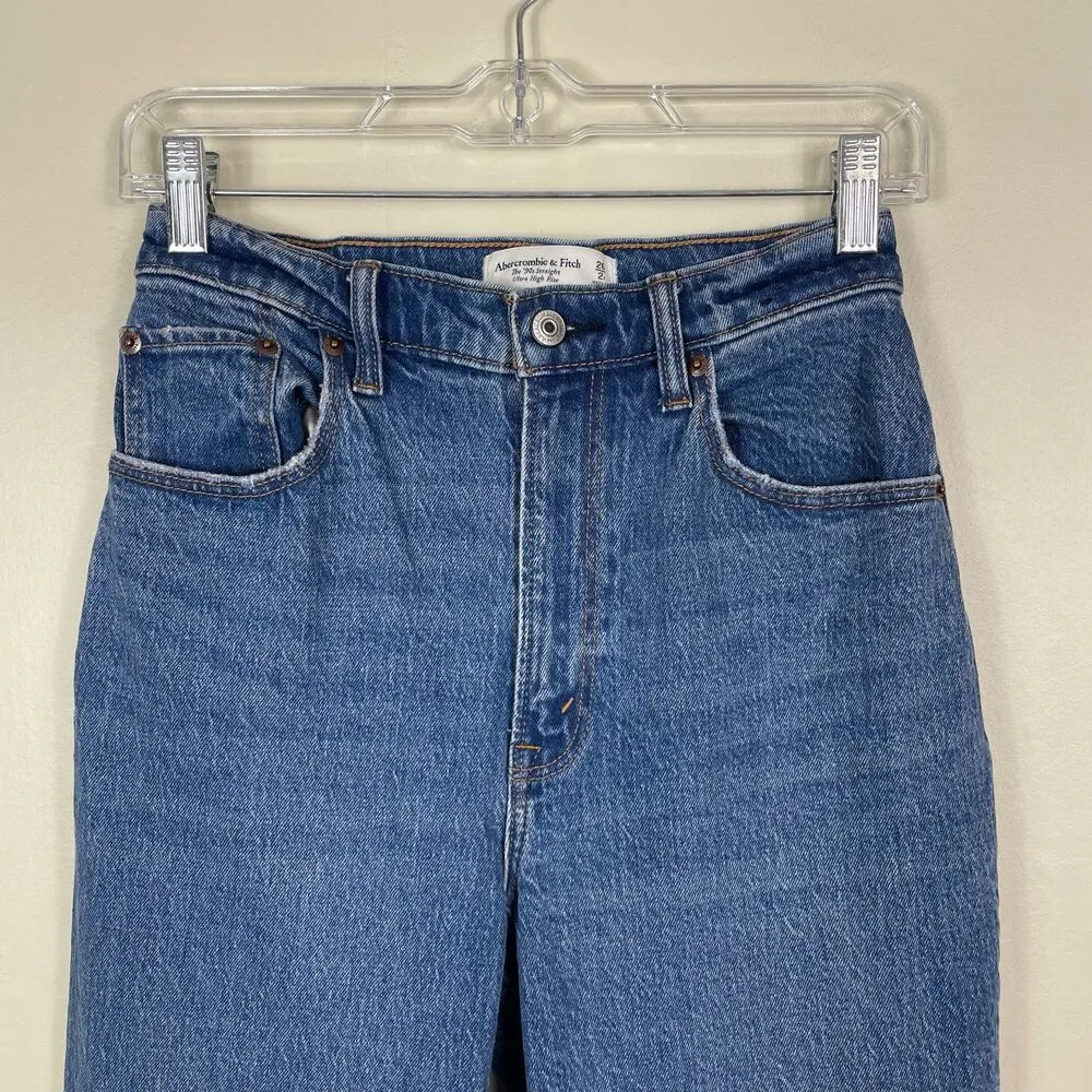 Abercrombie & Fitch Whiskered Ultra High Rise Curve Love 90s Straight Jeans - Image 2