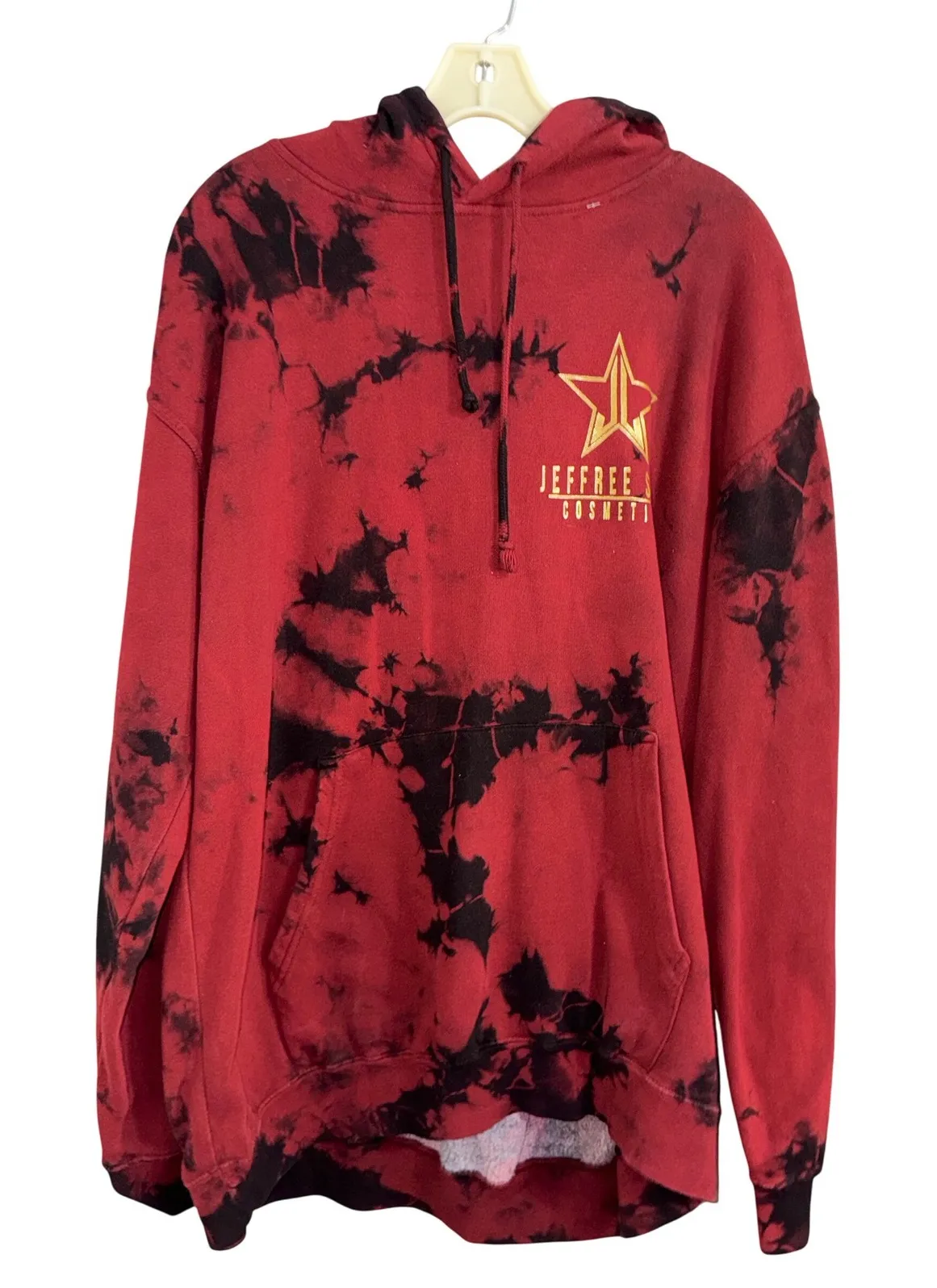 Jeffree Star Cosmetics Red Black Tie Dye Hoodie Size L - Image 1