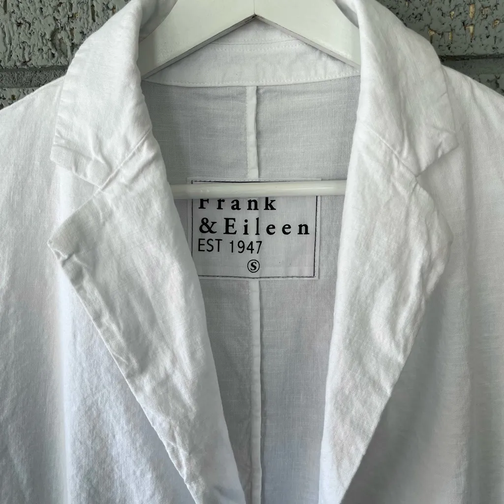 Frank and Eileen Dublin Tailored Blazer White Performance Linen Size Small - Image 6