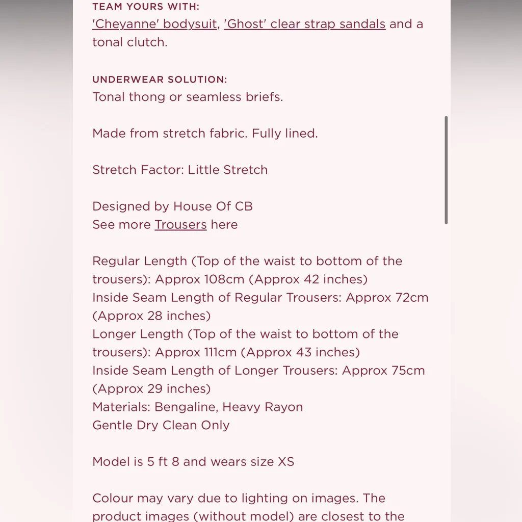 House of‎ CB Cai Ecru Trousers cream tan NWOT size XL longer length - Image 10