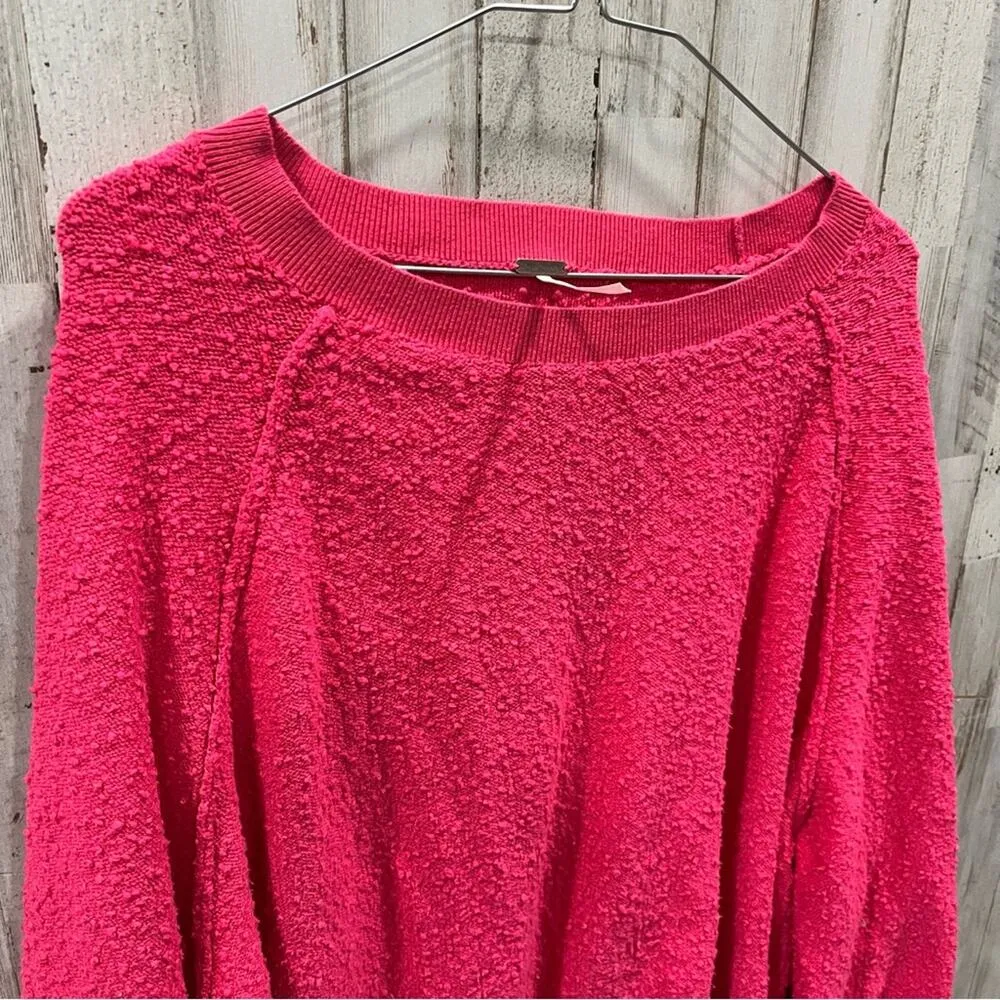 Free People Found My Friend Popcorn Sweater In Rock Candy Pink Womens Medium - Image 3