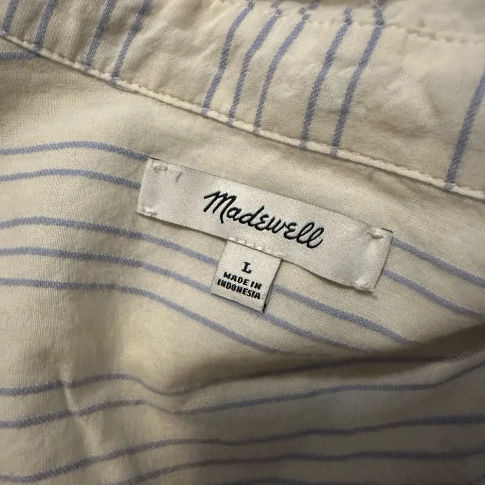 Madewell Tie Front Top in Stripe Size L - Image 4