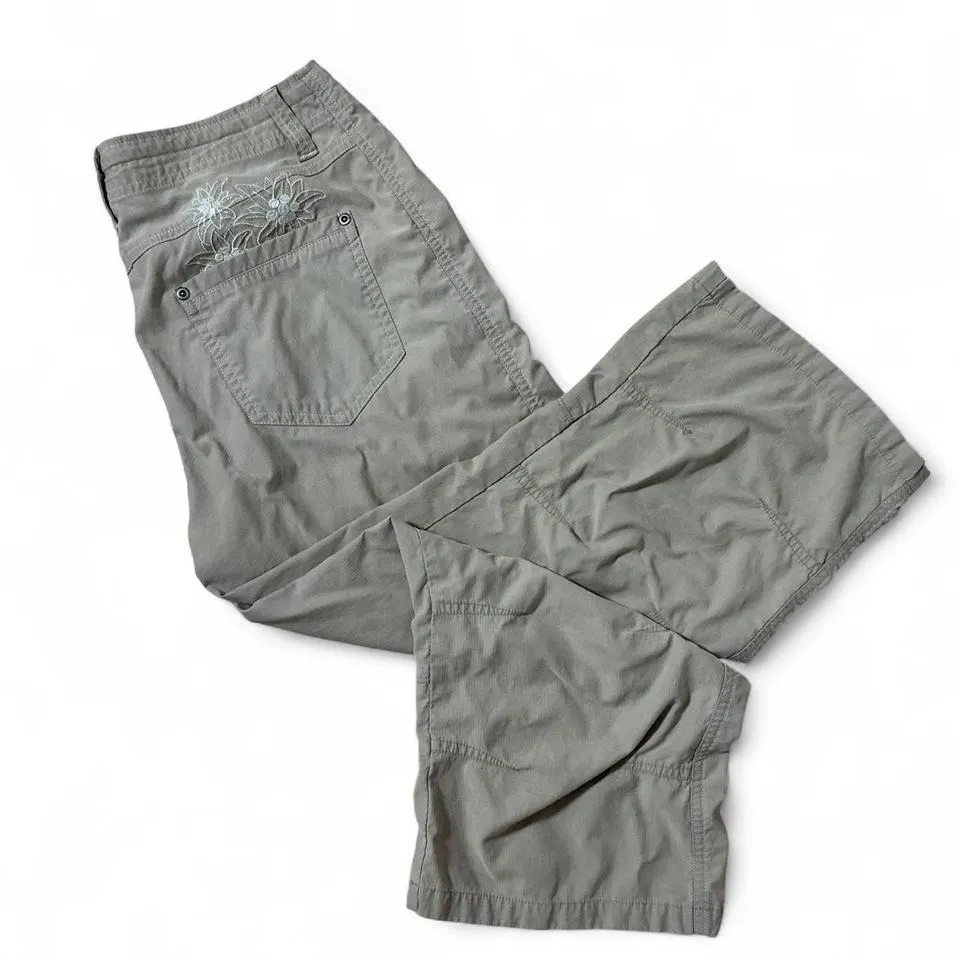 KUHL Women's Beige Outdoor Capri Pants Embroidered Flowers Size 8 - Image 7