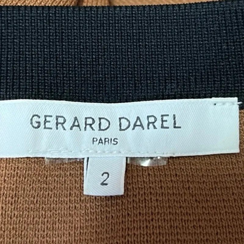 Gerard Darel Black Tan Long Sleeve Colorblock Button Down Cardigan Sweater Top 2 - Image 4