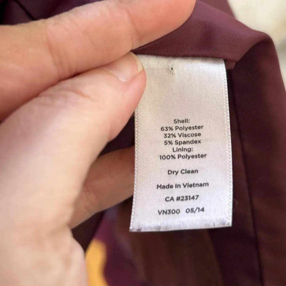 Talbots Burgundy Red Button Front Knee Length Peacoat - Image 5