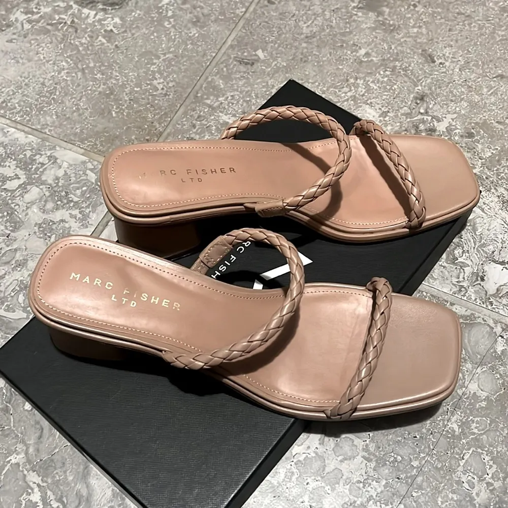 Marc Fisher LTD Thoral Braided Leather Sandals in Light Natural, NWT, Size 11 - Image 2