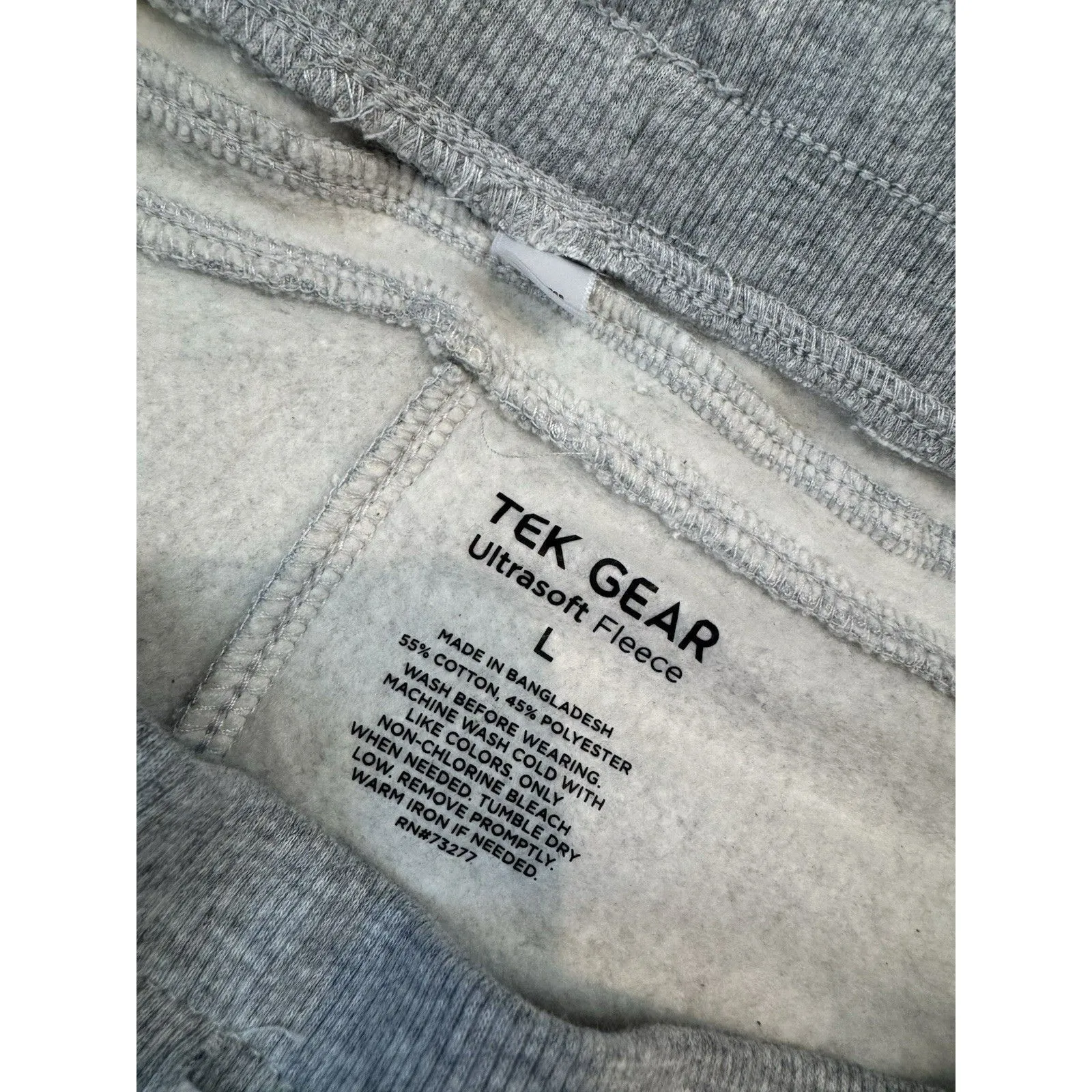 Tek Gear Jogger Pants Women's Size Large Gray Pockets Banded Cuffs Drawstring - Image 3
