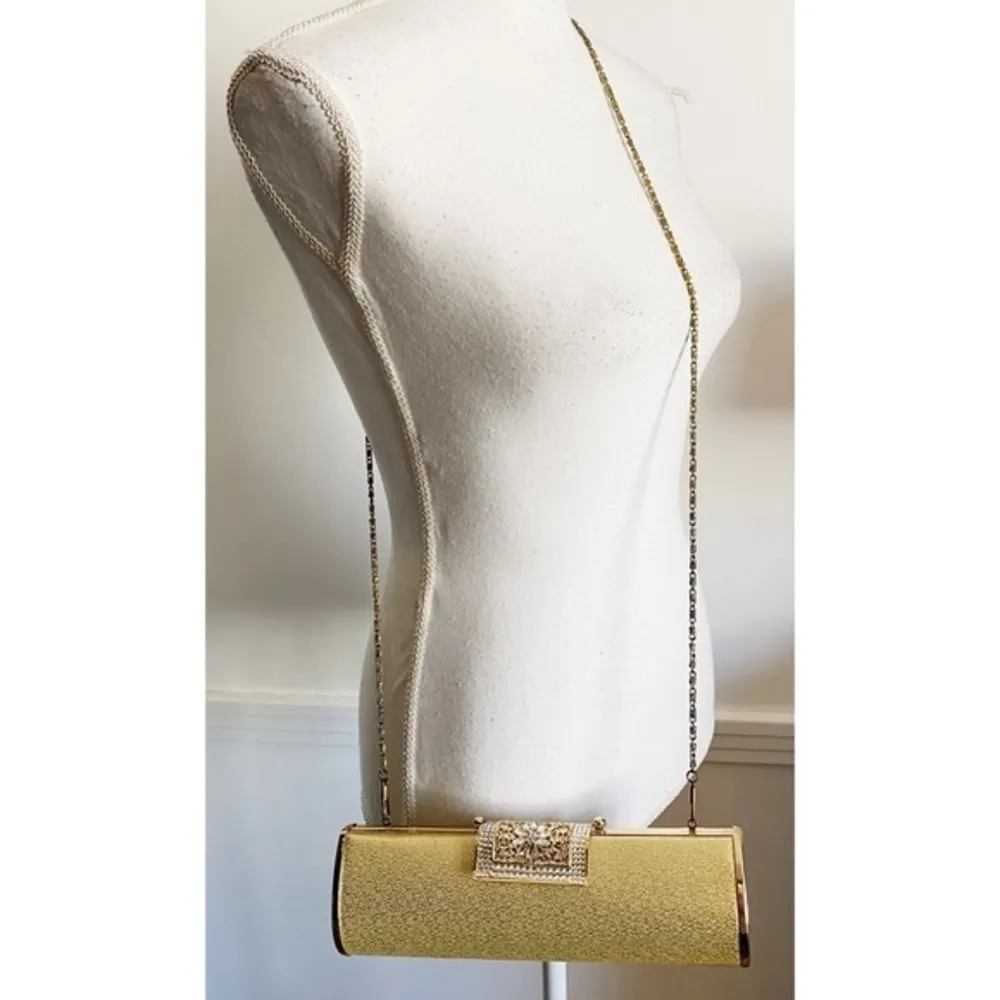 Lovely NY • Gold Shimmer Snap Close Dressy Purse - Image 19